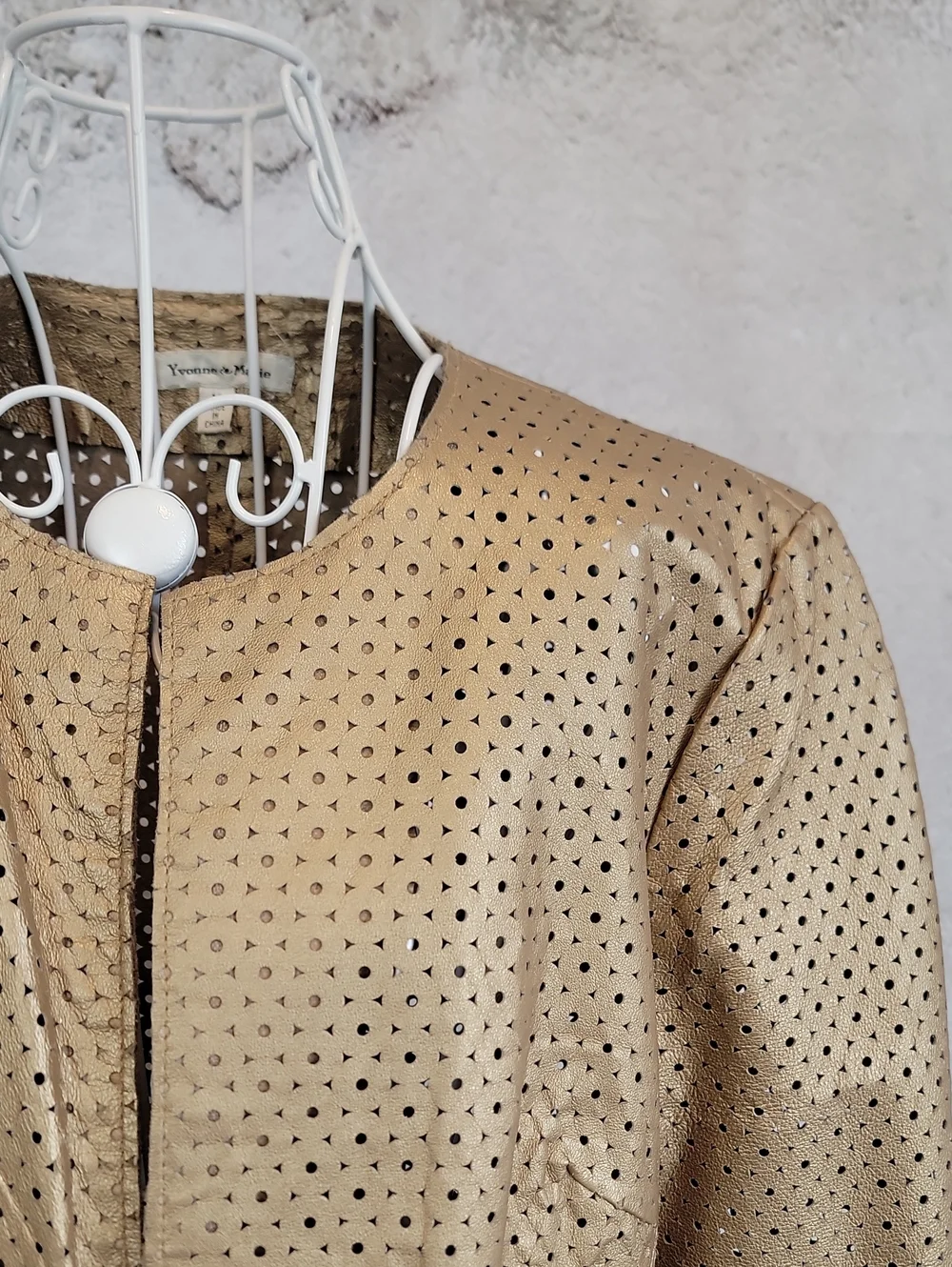 Yvonne & Marie Vintage Gold Leather Women's Jacket Blazer Size M